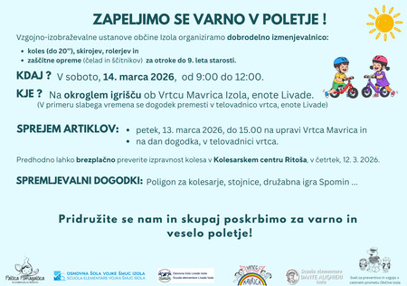 ZAPELJIMO SE VARNO V POLETJE!